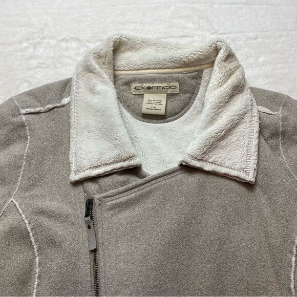 Exofficio Light Tan/Crean Asymmetrical Zip Jacket Size Large - Picture 7 of 12